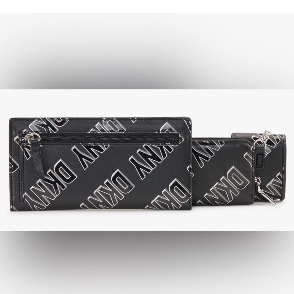 DKNY Women’s Casual Phoenix Box Set Classic Wallet Bi-Fold Wallet+Card+iPod Case - Picture 5 of 10